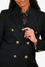 Golden Goose Black Wool Gold Button Double Breasted Blazer Size 40