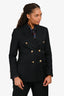 Golden Goose Black Wool Gold Button Double Breasted Blazer Size 40