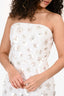 Milly White Strapless Flower Sequin Maxi Dress Size 6