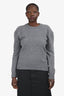 Ami Grey Cashmere/Wool Logo Sweater Size XL
