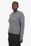 Ami Grey Cashmere/Wool Logo Sweater Size XL