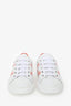 Hermès White/Orange Leather 'Avantage' Sneakers Size 37