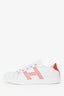 Hermès White/Orange Leather 'Avantage' Sneakers Size 37