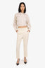 Max Mara Cream Wool Straight Leg Pants Size 4