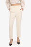 Max Mara Cream Wool Straight Leg Pants Size 4