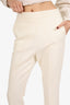 Max Mara Cream Wool Straight Leg Pants Size 4