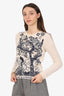 Christian Dior Cream/Black Cashmere 'La Roue De La Fortune' Embroidered Sweater Size 2
