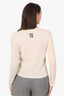 Christian Dior Cream/Black Cashmere 'La Roue De La Fortune' Embroidered Sweater Size 2