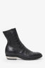 Ruggero Guidi Black Leather Zip-Up Boots Size 40