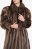 Vintage Brown Raccoon Fur Long Coat Estimated Size M