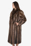 Vintage Brown Raccoon Fur Long Coat Estimated Size M