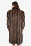 Vintage Brown Raccoon Fur Long Coat Estimated Size M