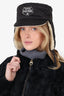Pre-Loved Chanel™ Black Quilted Trapper 'Coco Neige' Hat With Cream Shearling Size M