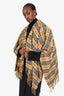 Burberry Beige Check Wool/Cashmere Fringed Cape