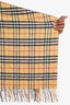 Burberry Beige Check Wool/Cashmere Fringed Cape