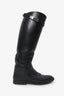 Hermès Black Leather Kelly Buckle Jumping Boot Size 36