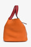 Hermes 2016 Orange Clemence Rouge Swift Bicolour Leather Picotin 22