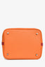 Hermes 2016 Orange Clemence Rouge Swift Bicolour Leather Picotin 22