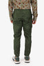 Stone Island Green Nylon Cargo Zip Front Pants Size 30