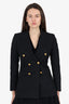 Saint Laurent Black Wool Double Breasted Blazer Size 36