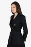 Saint Laurent Black Wool Double Breasted Blazer Size 36
