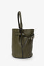 Celine Green Leather Nano Big Bucket Bag With Strap