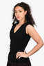 Akris Punto Black V-Neck Sleeveless Top Size 2