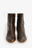 Louis Vuitton 2004 Brown Leather Checkered Ankle Boots Size 37