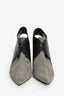 Christian Dior Black Leather/Grey Suede Tie Wedges Size 36