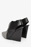 Christian Dior Black Leather/Grey Suede Tie Wedges Size 36