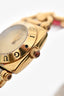 Gucci Vintage Gold Tone Metal/Pink Lizard Embossed Strap Watch