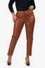 Jason Wu Brown Faux Leather Straight Legged Pants Size L