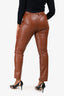 Jason Wu Brown Faux Leather Straight Legged Pants Size L