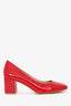 Stuart Weitzman Red Patent Block Heels Size 10