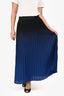 Maje Black/Dark Blue Ombre Pleated Midi Skirt Size 2
