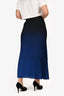 Maje Black/Dark Blue Ombre Pleated Midi Skirt Size 2