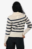 White+Warren Cream/Navy Sequin Cashmere Sweater Size XS