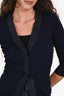 Burberry Navy Wool/Silk Ruched Detail Cardigan Size S