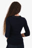 Burberry Navy Wool/Silk Ruched Detail Cardigan Size S