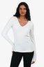 Wolford White V-Neck Long Sleeve Top Size S