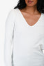 Wolford White V-Neck Long Sleeve Top Size S