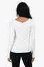 Wolford White V-Neck Long Sleeve Top Size S