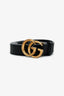 Gucci Black Leather Thin GG Belt Size 85/34