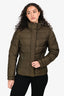 Prada 2015 Khaki Green Nylon Puffer Jacket Size 44