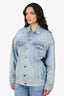 Givenchy Blue Distressed Denim Jean Jacket Size 34