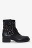 Valentino Black RockStud Moto Boots Size 36.5
