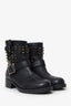 Valentino Black RockStud Moto Boots Size 36.5