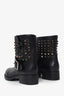 Valentino Black RockStud Moto Boots Size 36.5