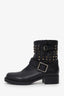 Valentino Black RockStud Moto Boots Size 36.5