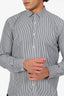 Spurr Black/White Cotton Striped Button Down Shirt Size L Mens
